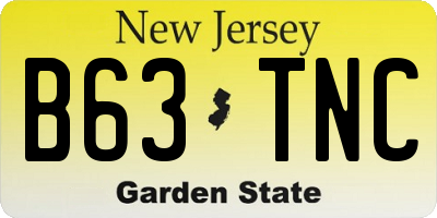 NJ license plate B63TNC
