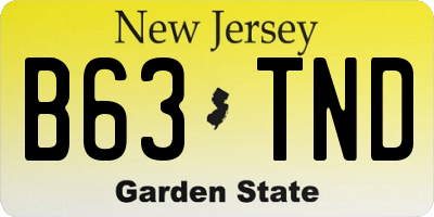 NJ license plate B63TND