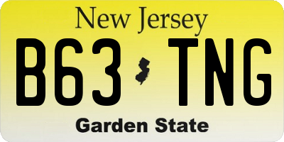 NJ license plate B63TNG