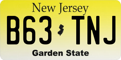 NJ license plate B63TNJ