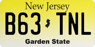 NJ license plate B63TNL