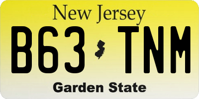 NJ license plate B63TNM