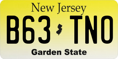 NJ license plate B63TNO