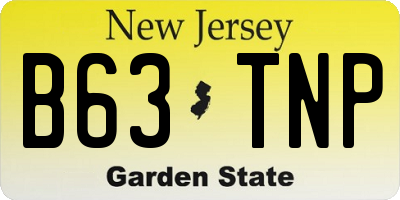NJ license plate B63TNP