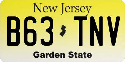 NJ license plate B63TNV