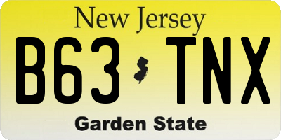 NJ license plate B63TNX