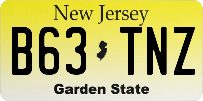 NJ license plate B63TNZ