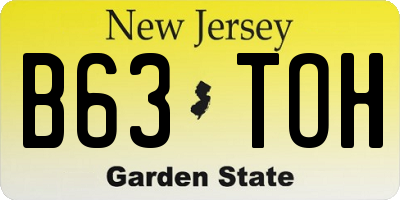NJ license plate B63TOH
