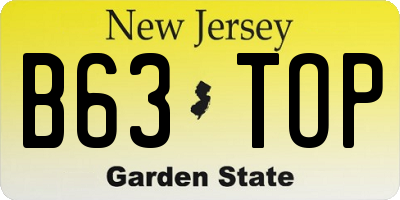 NJ license plate B63TOP