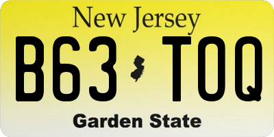 NJ license plate B63TOQ