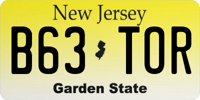NJ license plate B63TOR