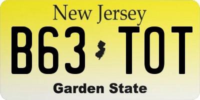 NJ license plate B63TOT