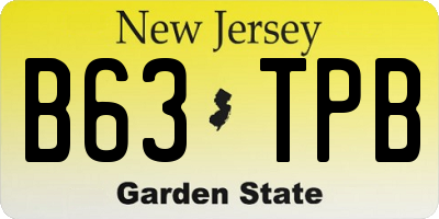 NJ license plate B63TPB