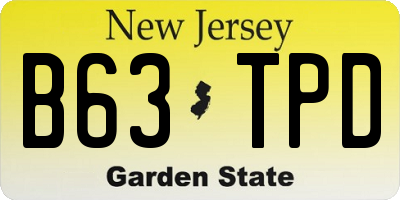 NJ license plate B63TPD