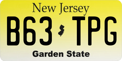 NJ license plate B63TPG