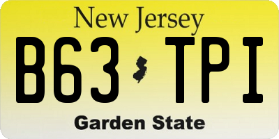 NJ license plate B63TPI