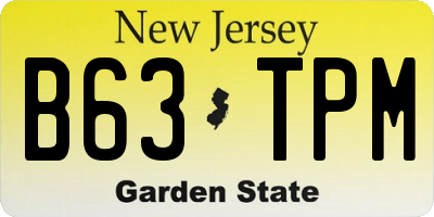 NJ license plate B63TPM