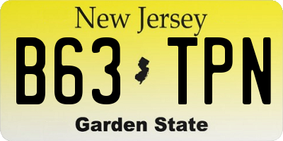 NJ license plate B63TPN