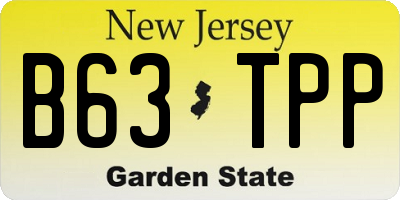 NJ license plate B63TPP