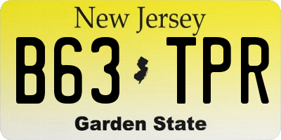 NJ license plate B63TPR