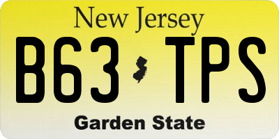 NJ license plate B63TPS