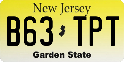 NJ license plate B63TPT