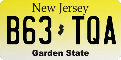 NJ license plate B63TQA