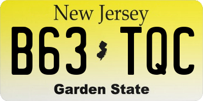 NJ license plate B63TQC