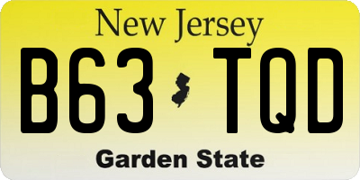 NJ license plate B63TQD