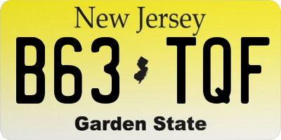 NJ license plate B63TQF