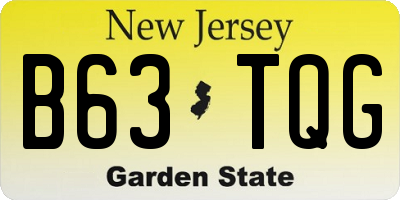 NJ license plate B63TQG