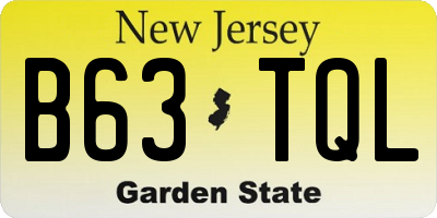 NJ license plate B63TQL