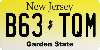 NJ license plate B63TQM