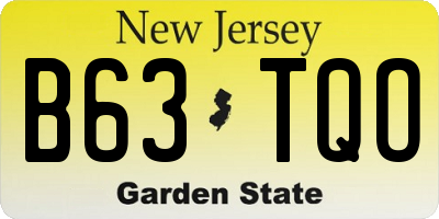 NJ license plate B63TQO
