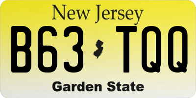 NJ license plate B63TQQ