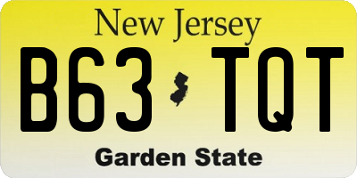NJ license plate B63TQT