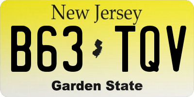 NJ license plate B63TQV