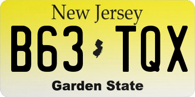 NJ license plate B63TQX