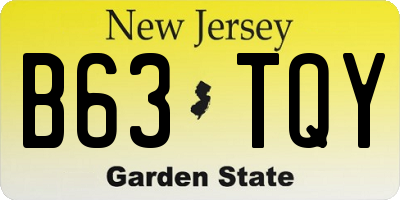 NJ license plate B63TQY