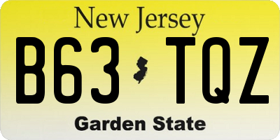 NJ license plate B63TQZ