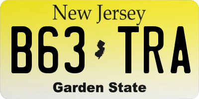 NJ license plate B63TRA
