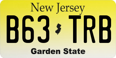NJ license plate B63TRB