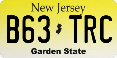 NJ license plate B63TRC