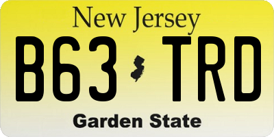 NJ license plate B63TRD