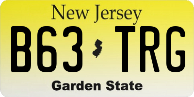 NJ license plate B63TRG