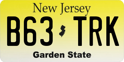 NJ license plate B63TRK