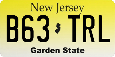 NJ license plate B63TRL