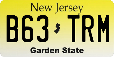 NJ license plate B63TRM