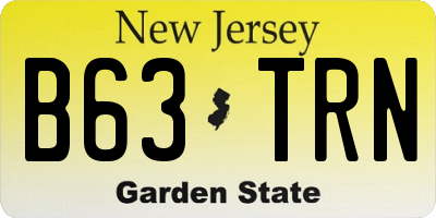 NJ license plate B63TRN