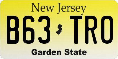 NJ license plate B63TRO